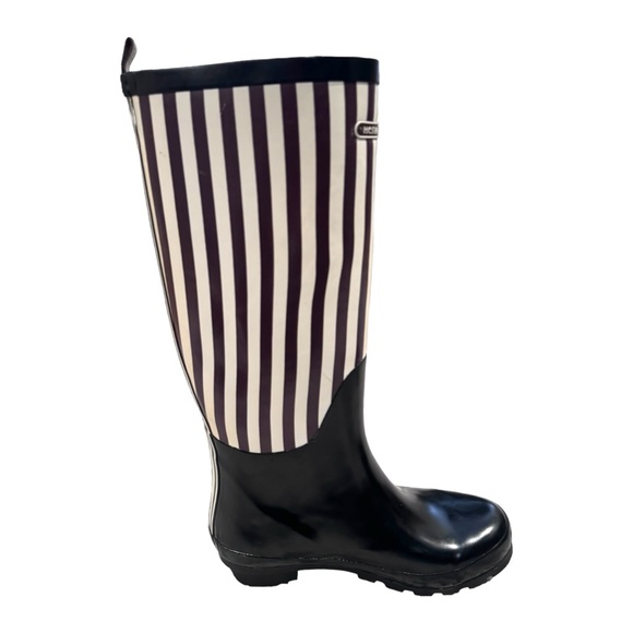 Henri Bendel Tall Signature Stripe Rain Boots Women's 9 - Picture 3 of 10